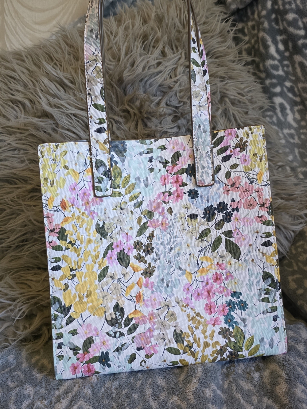 Ted Baker-Floral Print Tote Bag - Pink, Yellow & Green - Picture 7 of 7